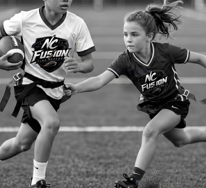 Youth flag football player